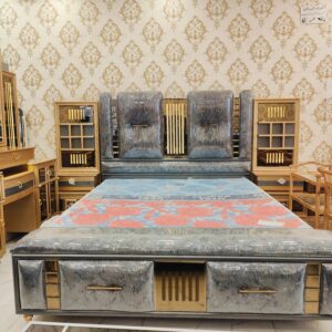 Timeless Artisan Bed Set with Puffy and Side Tables